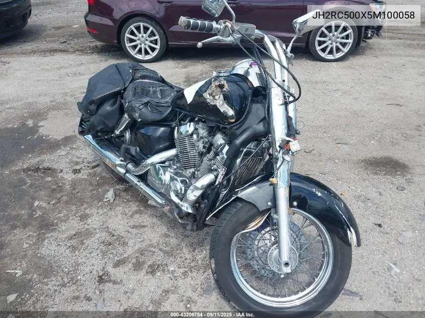 2005 Honda Vt750 C VIN: JH2RC500X5M100058 Lot: 43206754