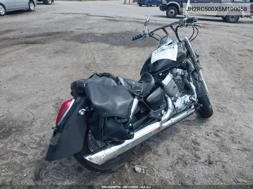 2005 Honda Vt750 C VIN: JH2RC500X5M100058 Lot: 43206754