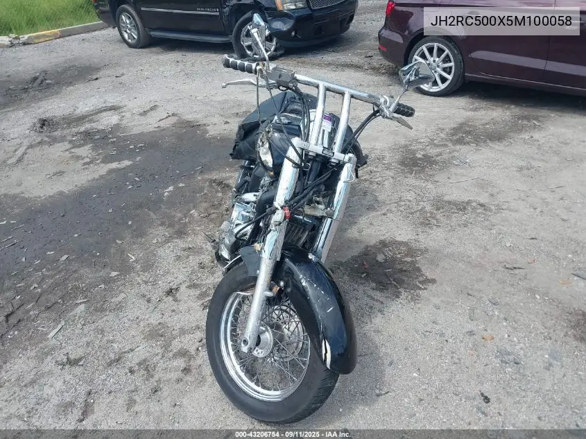 2005 Honda Vt750 C VIN: JH2RC500X5M100058 Lot: 43206754