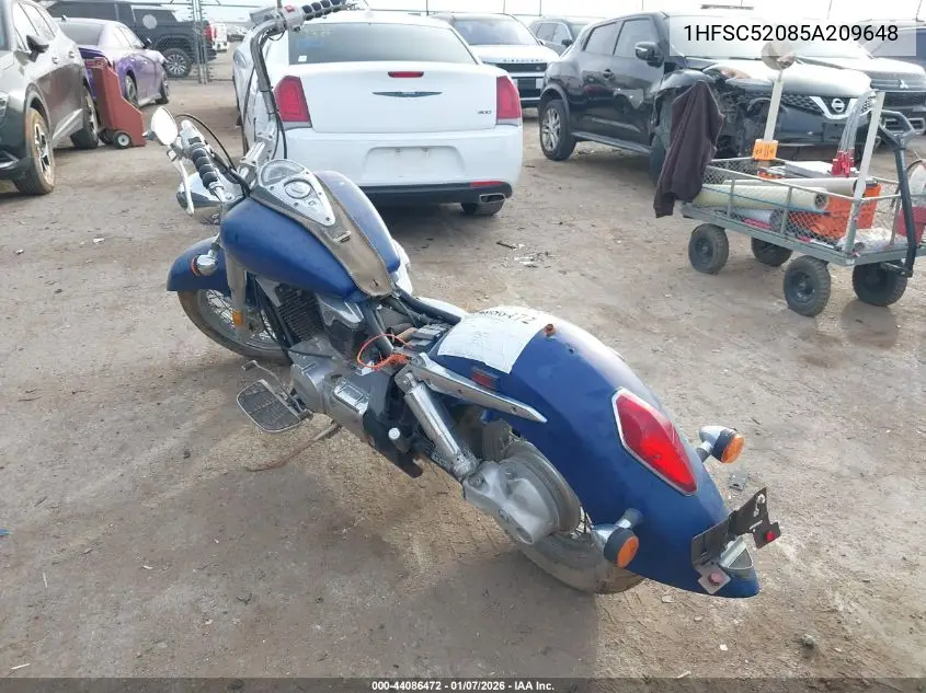 2005 Honda Vt1300 S VIN: 1HFSC52085A209648 Lot: 44086472