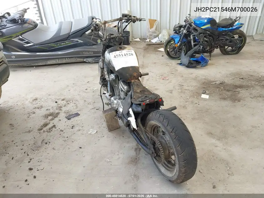 2006 Honda Vt600 Cd VIN: JH2PC21546M700026 Lot: 45514520