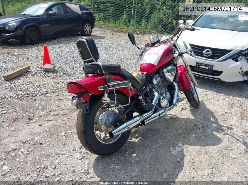 2006 Honda Vt600 Cd VIN: JH2PC21496M701714 Lot: 45573330