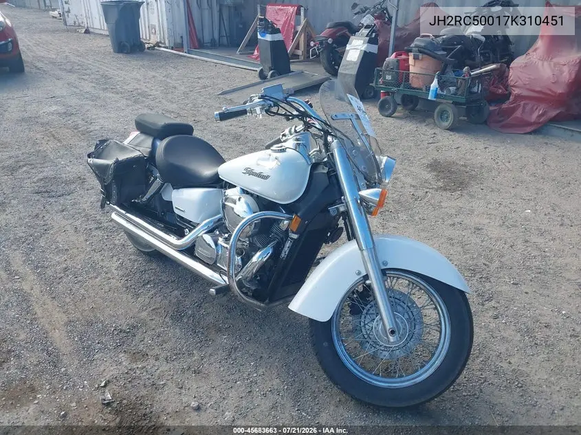 2007 Honda Vt750 VIN: JH2RC50017K310451 Lot: 45683663