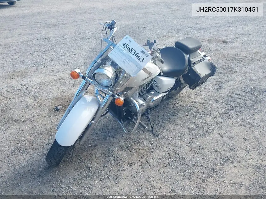 2007 Honda Vt750 VIN: JH2RC50017K310451 Lot: 45683663