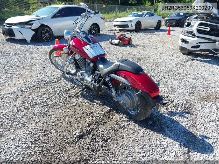 2009 Honda Vt750 C2 VIN: JH2RC53059K200209 Lot: 45365507
