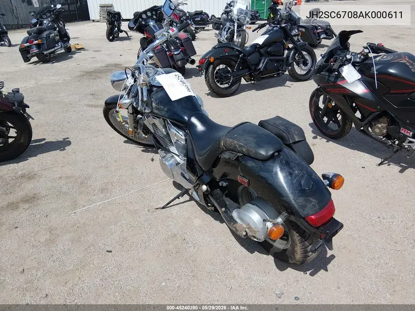 2010 Honda Vt1300 Cs VIN: JH2SC6708AK000611 Lot: 45240390