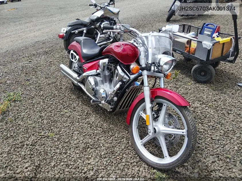 2010 Honda Vt1300 Cs VIN: JH2SC6703AK001374 Lot: 45434858