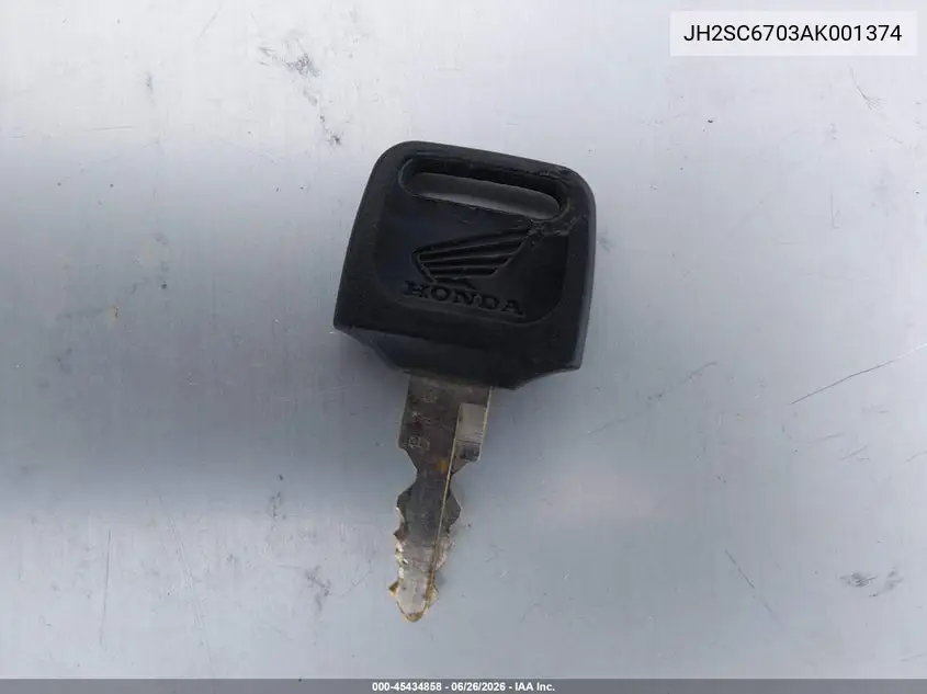 2010 Honda Vt1300 Cs VIN: JH2SC6703AK001374 Lot: 45434858