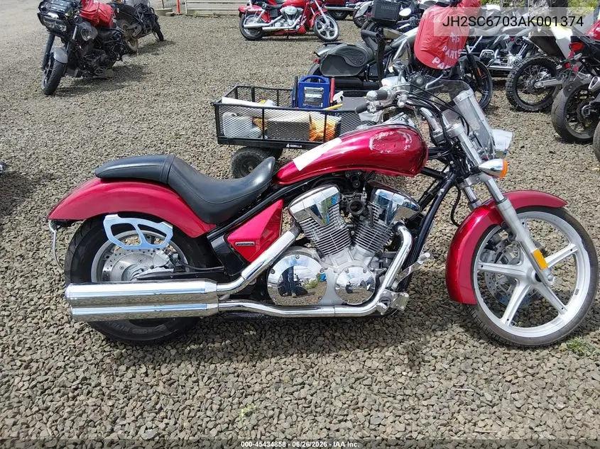 2010 Honda Vt1300 Cs VIN: JH2SC6703AK001374 Lot: 45434858