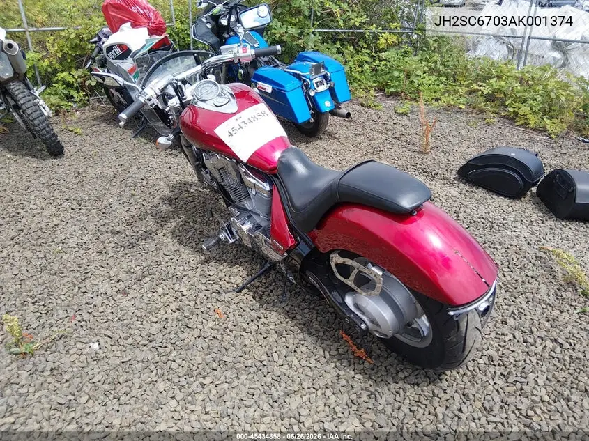 2010 Honda Vt1300 Cs VIN: JH2SC6703AK001374 Lot: 45434858