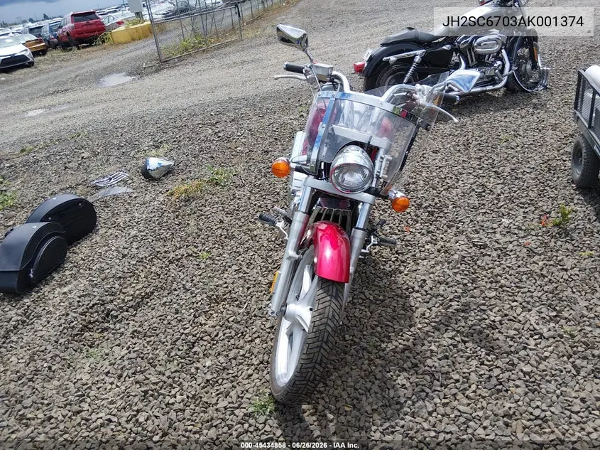 2010 Honda Vt1300 Cs VIN: JH2SC6703AK001374 Lot: 45434858