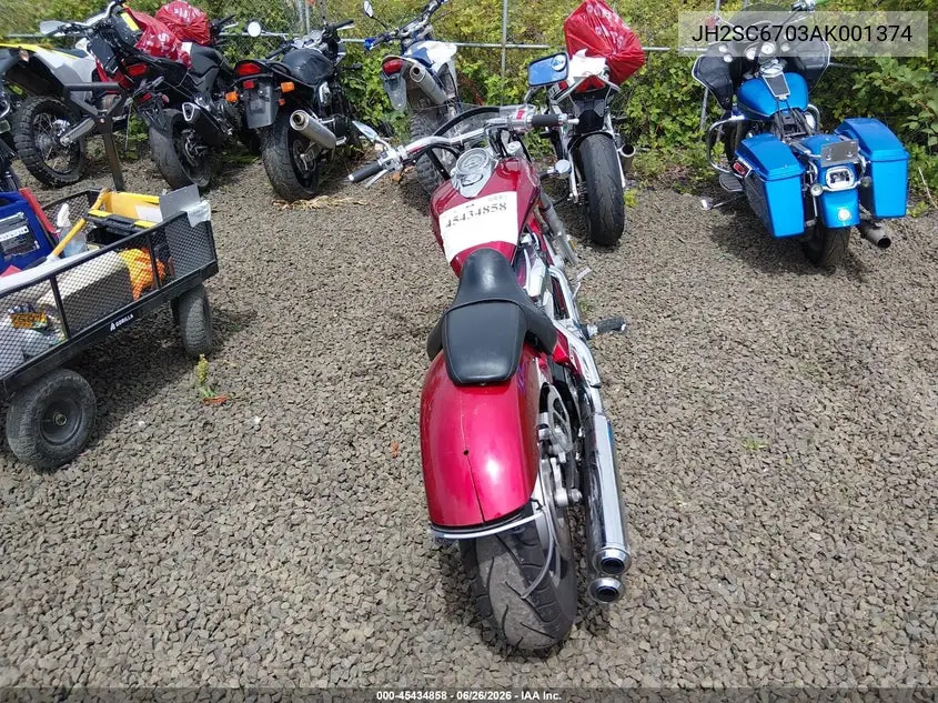 2010 Honda Vt1300 Cs VIN: JH2SC6703AK001374 Lot: 45434858