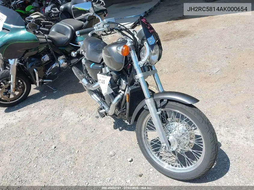 2010 Honda Vt750 S VIN: JH2RC5814AK000654 Lot: 45492741