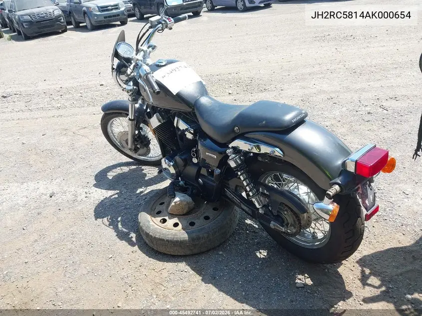 2010 Honda Vt750 S VIN: JH2RC5814AK000654 Lot: 45492741