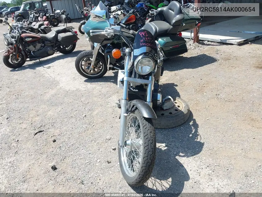 2010 Honda Vt750 S VIN: JH2RC5814AK000654 Lot: 45492741