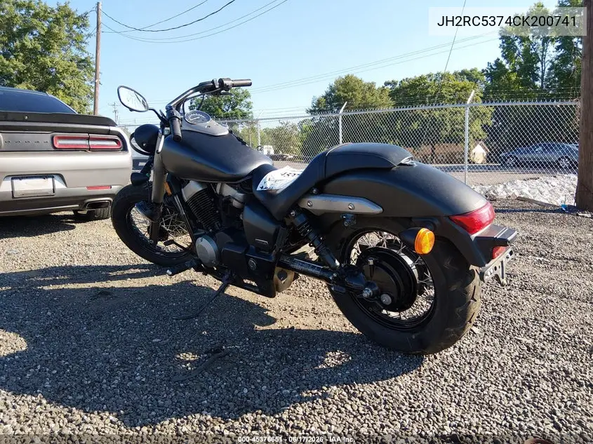 2012 Honda Vt750 C2B VIN: JH2RC5374CK200741 Lot: 45376651