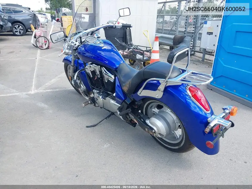 2016 Honda Vt1300 Cr VIN: JH2SC6604GK600052 Lot: 45425406