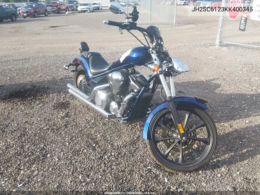 2019 Honda Vt1300 Cx VIN: JH2SC6123KK400345 Lot: 45296031