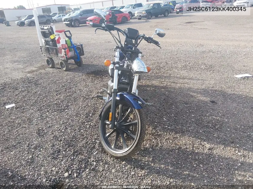 2019 Honda Vt1300 Cx VIN: JH2SC6123KK400345 Lot: 45296031