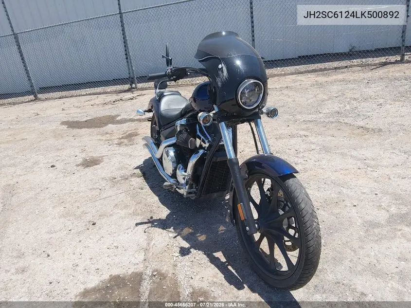 2020 Honda Vt1300 Cx VIN: JH2SC6124LK500892 Lot: 45656207