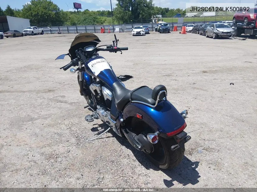 2020 Honda Vt1300 Cx VIN: JH2SC6124LK500892 Lot: 45656207