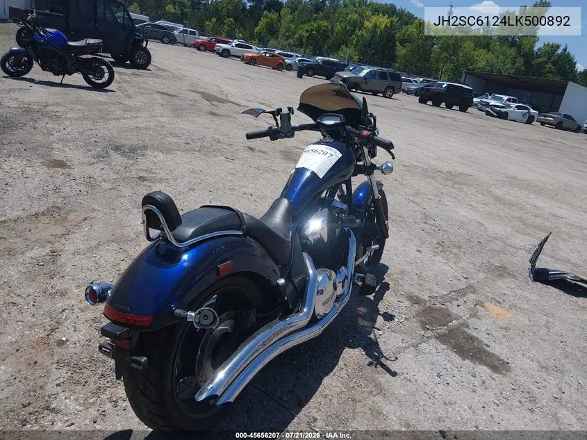2020 Honda Vt1300 Cx VIN: JH2SC6124LK500892 Lot: 45656207