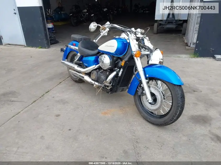 2022 Honda Vt750 C VIN: JH2RC5006NK700443 Lot: 43977585
