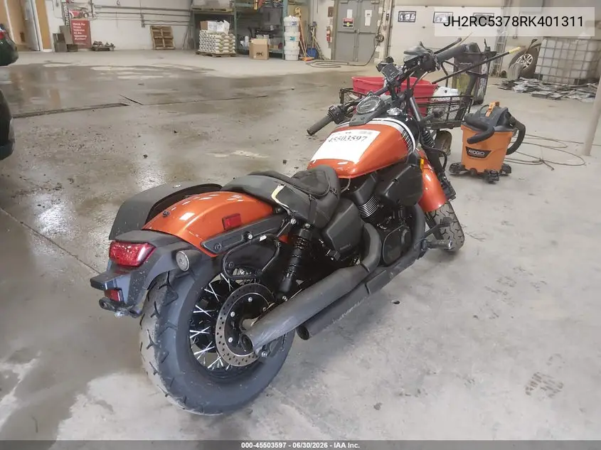 2024 Honda Vt750 C2B VIN: JH2RC5378RK401311 Lot: 45503597