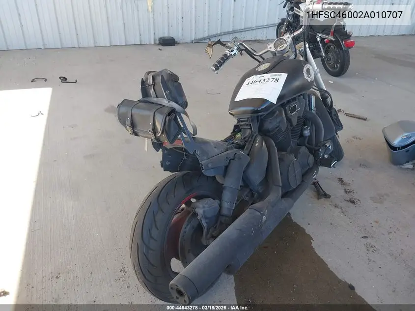 2002 Honda Vtx1800 C VIN: 1HFSC46002A010707 Lot: 44643278