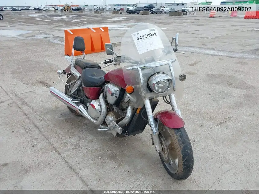 2002 Honda Vtx1800 C VIN: 1HFSC46092A009202 Lot: 44920948