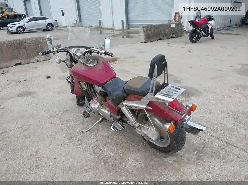 2002 Honda Vtx1800 C VIN: 1HFSC46092A009202 Lot: 44920948