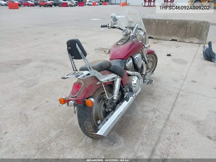 2002 Honda Vtx1800 C VIN: 1HFSC46092A009202 Lot: 44920948