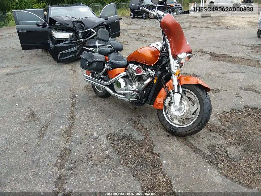 2002 Honda Vtx1800 R VIN: 1HFSC49062A000338 Lot: 45055181