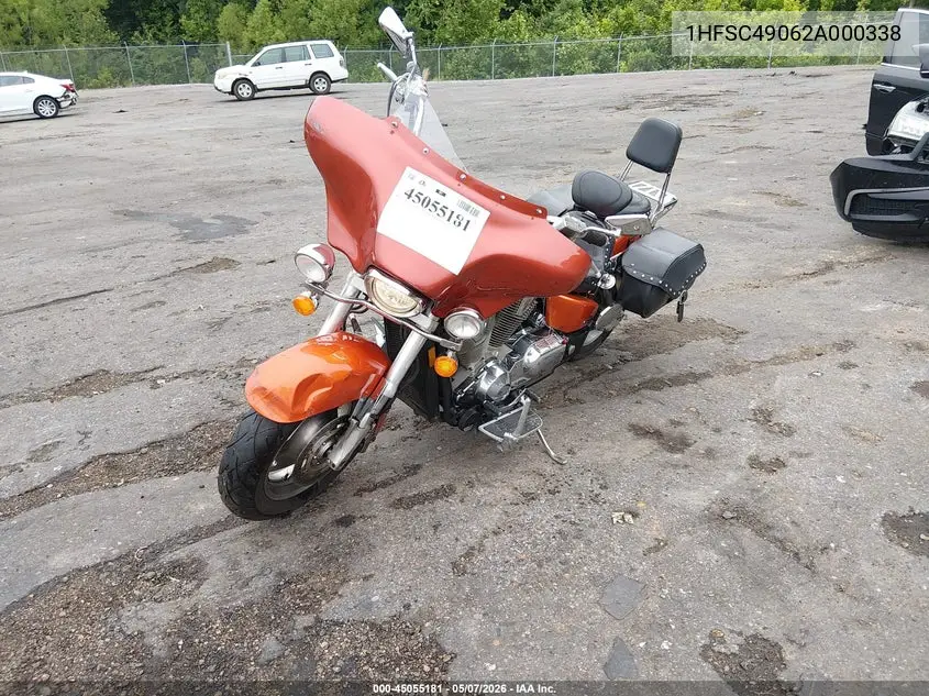 2002 Honda Vtx1800 R VIN: 1HFSC49062A000338 Lot: 45055181