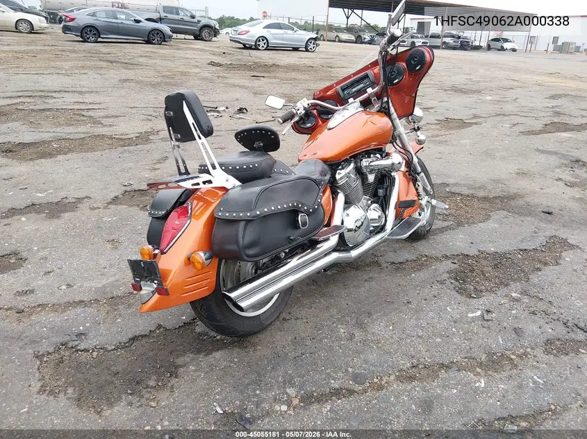 2002 Honda Vtx1800 R VIN: 1HFSC49062A000338 Lot: 45055181