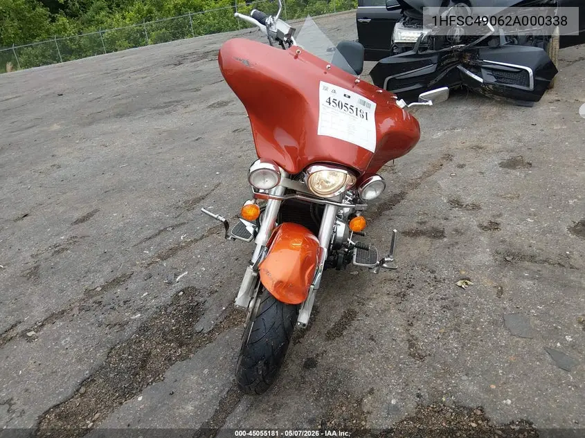 2002 Honda Vtx1800 R VIN: 1HFSC49062A000338 Lot: 45055181