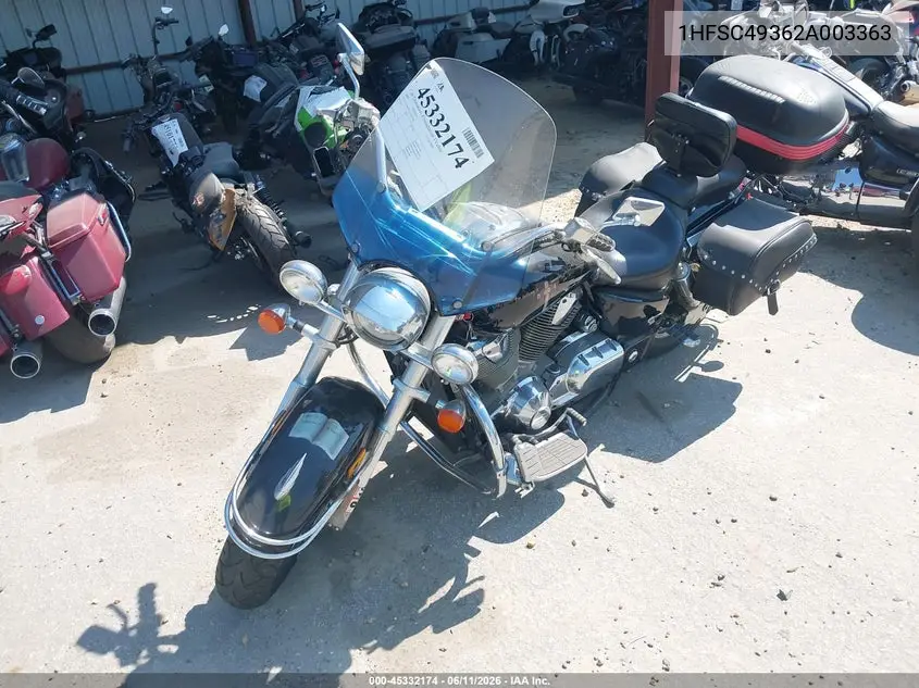 2002 Honda Vtx1800 S VIN: 1HFSC49362A003363 Lot: 45332174