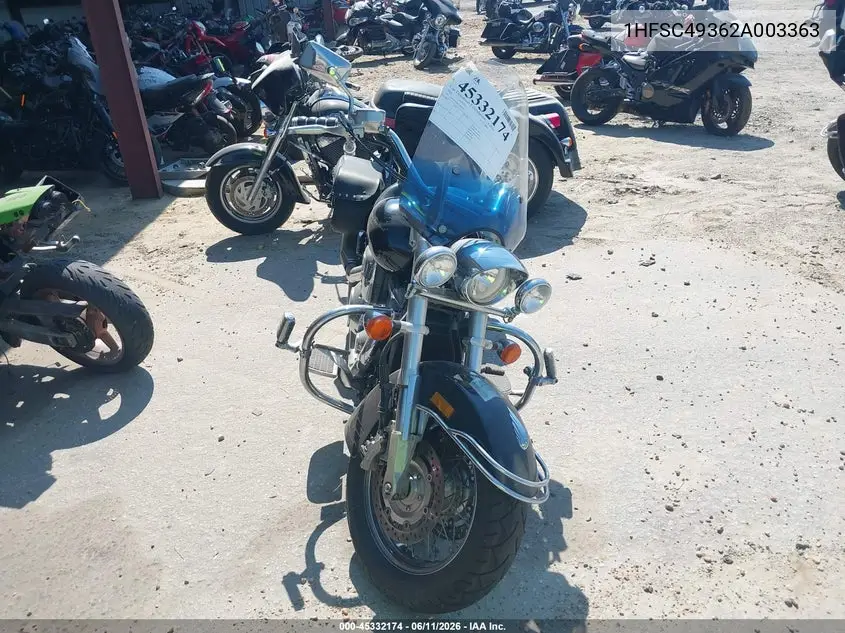 2002 Honda Vtx1800 S VIN: 1HFSC49362A003363 Lot: 45332174
