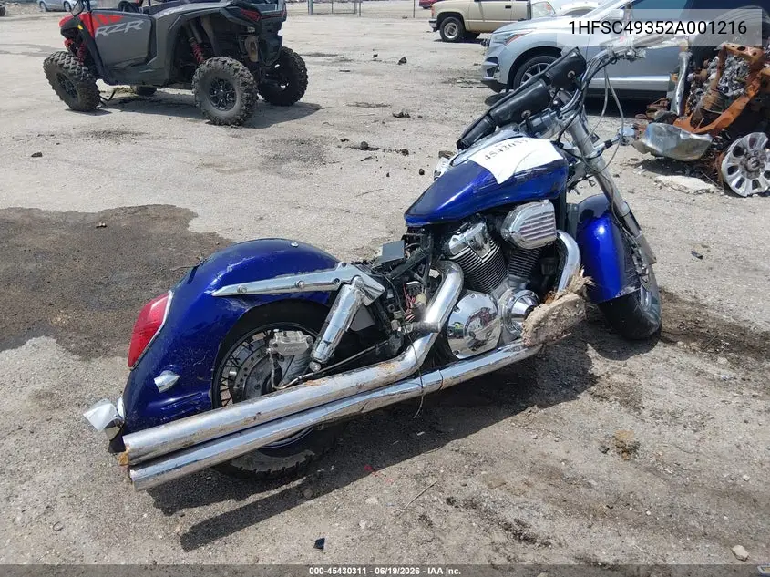2002 Honda Vtx1800 S VIN: 1HFSC49352A001216 Lot: 45430311