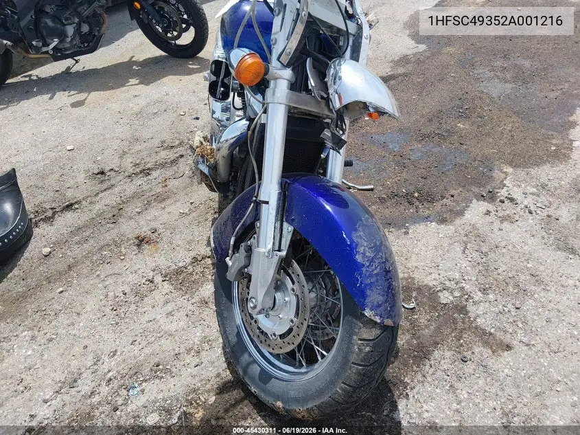 2002 Honda Vtx1800 S VIN: 1HFSC49352A001216 Lot: 45430311