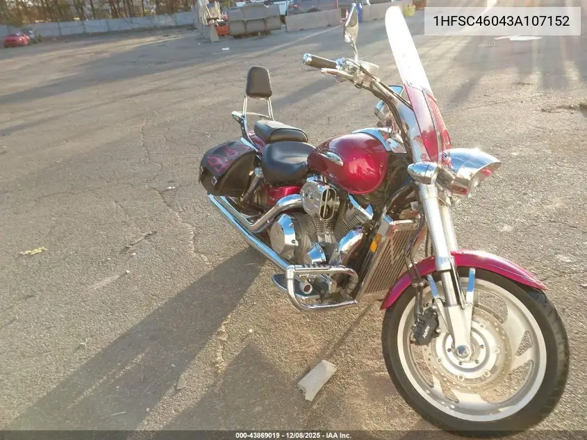 2003 Honda Vtx1800 C VIN: 1HFSC46043A107152 Lot: 43869019
