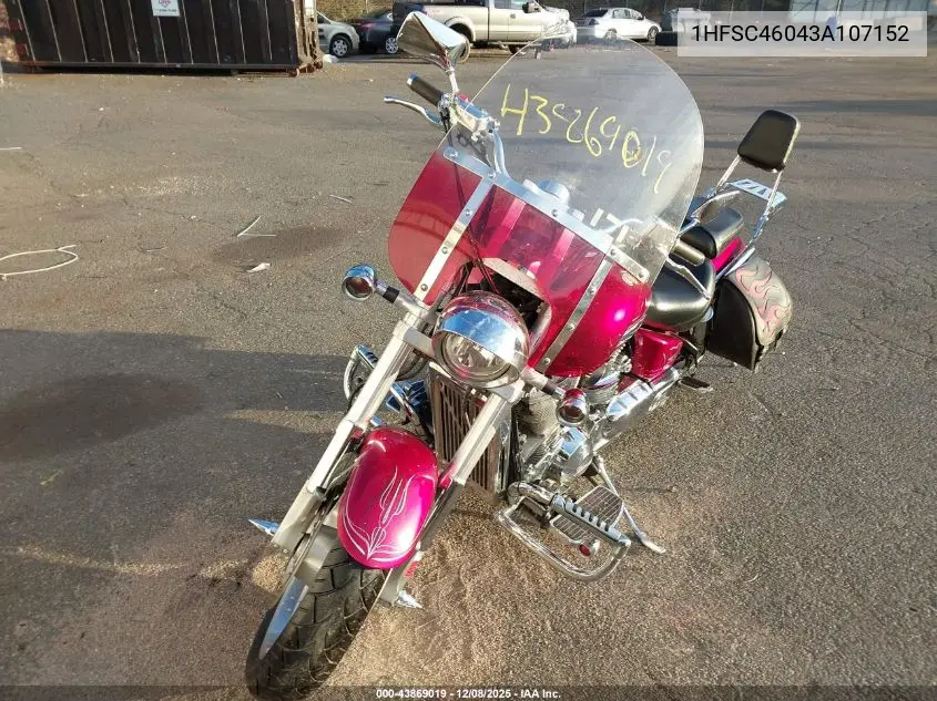 2003 Honda Vtx1800 C VIN: 1HFSC46043A107152 Lot: 43869019
