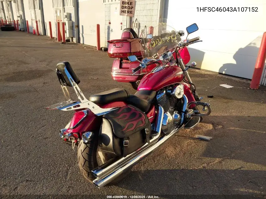 2003 Honda Vtx1800 C VIN: 1HFSC46043A107152 Lot: 43869019