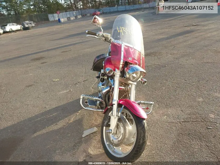 2003 Honda Vtx1800 C VIN: 1HFSC46043A107152 Lot: 43869019