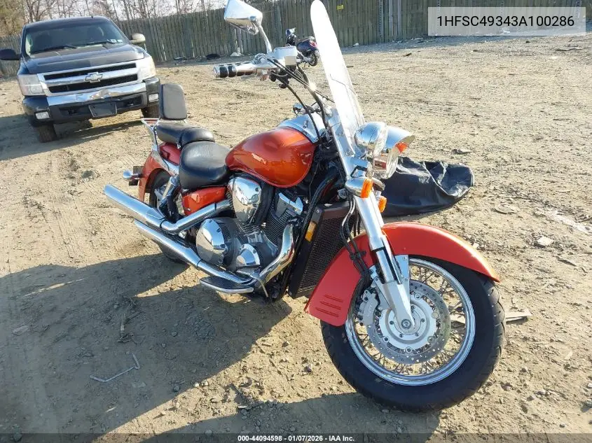 2003 Honda Vtx1800 S VIN: 1HFSC49343A100286 Lot: 44094598