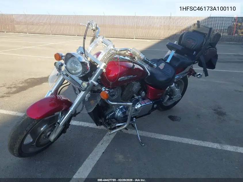 2003 Honda Vtx1800 C VIN: 1HFSC46173A100110 Lot: 44427759
