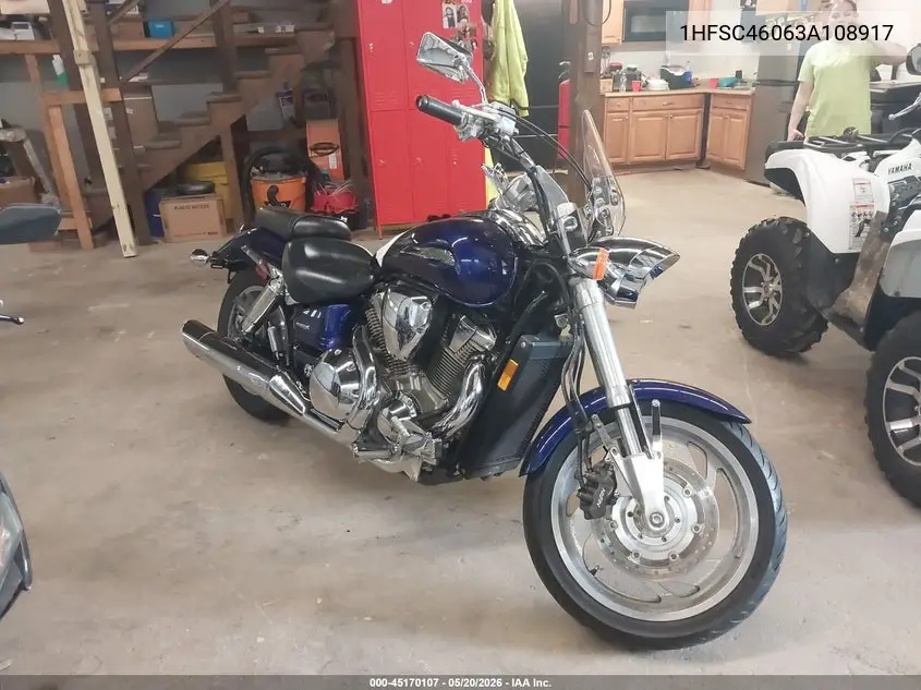 2003 Honda Vtx1800 C VIN: 1HFSC46063A108917 Lot: 45170107