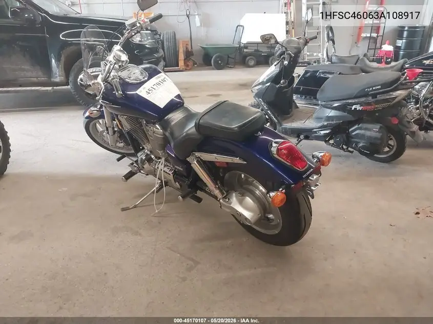 2003 Honda Vtx1800 C VIN: 1HFSC46063A108917 Lot: 45170107