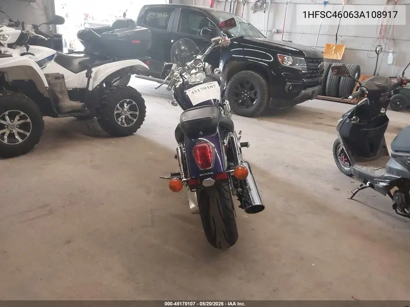 2003 Honda Vtx1800 C VIN: 1HFSC46063A108917 Lot: 45170107