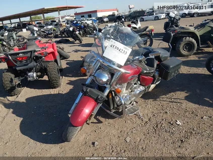 2003 Honda Vtx1800 R VIN: 1HFSC49023A104911 Lot: 45394233